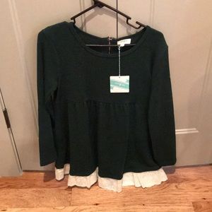 Sweater tunic lace trim bottom